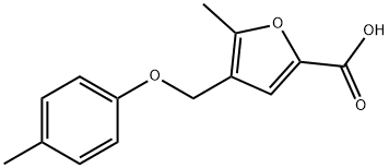 5-メチル-4-[(4-メチルフェノキシ)メチル]-2-フロ酸 化学構造式