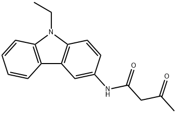 N-(9-エチル-9H-カルバゾール-3-イル)-3-オキソブタンアミド 化学構造式