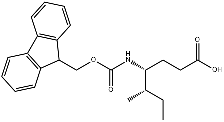 (4R,5S)-4-{[(9H-フルオレン-9-イルメトキシ)カルボニル]アミノ}-5-メチルヘプタン酸 化学構造式
