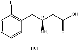 (S)-3-氨基-4-(2-氟苯基)丁酸盐酸盐, 331763-61-2, 结构式