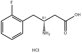 (R)-3-氨基-4-(2-氟苯基)-丁酸盐酸盐 结构式