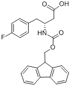 (R)-FMOC-4-FLUORO-BETA-HOMOPHE-OH Struktur