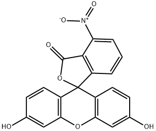 3',6'-ジヒドロキシ-4-ニトロスピロ[イソベンゾフラン-1(3H),9'-[9H]キサンテン]-3-オン 化学構造式