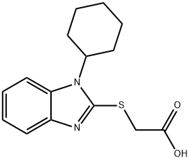 [(1-シクロヘキシル-1H-ベンズイミダゾール-2-イル)チオ]酢酸 化学構造式