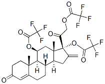 Pregn-4-ene-3,20-dione, 11beta,17,21-trihydroxy-16-methylene-, tris(tr ifluoroacetate) Structure
