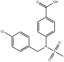 4-[(4-chlorobenzyl)-mesyl-amino]benzoic acid Structure