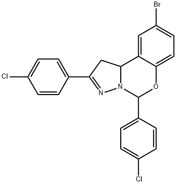 9-bromo-2,5-bis(4-chlorophenyl)-1,10b-dihydropyrazolo[1,5-c][1,3]benzoxazine Structure
