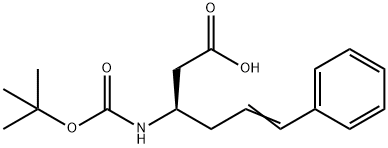 (3R)-3-[(叔丁氧羰基)氨基]-6-苯基-5-己烯酸 结构式