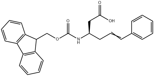(3R)-3-[[(9H-芴-9-甲氧基)羰基]氨基]-6-苯基-5-己酸, 332064-75-2, 结构式