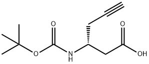 (3R)-3-[(叔丁氧羰基)氨基]-5-己炔酸 结构式