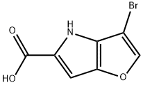 3-BROMO-4H-FURO[3,2-B]PYRROLE-5-CARBOXYLIC ACID 化学構造式