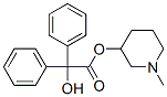 ヒドロキシジフェニル酢酸1-メチル-3-ピペリジニル 化学構造式