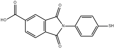2-(4-メルカプトフェニル)-1,3-ジオキソイソインドリン-5-カルボン酸 化学構造式