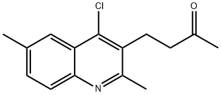 4-(4-クロロ-2,6-ジメチルキノリン-3-イル)ブタン-2-オン 化学構造式