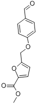 5-[(4-ホルミルフェノキシ)メチル]-2-フロ酸メチル 化学構造式