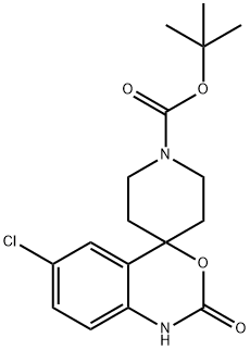 6-CHLORO-1,2-DIHYDRO-2-OXOSPIRO[4H-3,1-BENZOXAZINE-4,4'-PIPERIDINE]-1'-CARBOXYLIC ACID 1,1-DIMETHYL ETHYL ESTER Struktur