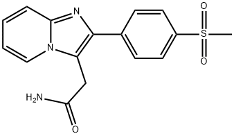 2-[p-(メチルスルホニル)フェニル]イミダゾ[1,2-a]ピリジン-3-アセトアミド 化学構造式