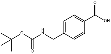 4-[(tert-ブトキシカルボニルアミノ)メチル]安息香酸 化学構造式