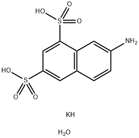 一カリウム 7-アミノ-1,3-ナフタレンジスルホナート 水和物 化学構造式