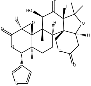 7-デオキソ-7β-ヒドロキシ-6-オキソリモン酸3,19:16,17-ジラクトン 化学構造式