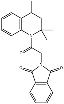 2-[2-氧代-2-(2,2,4-三甲基-3,4-二氢-2H-喹啉-1-基)-乙基]-异吲哚-1,3-二酮,332382-54-4,结构式