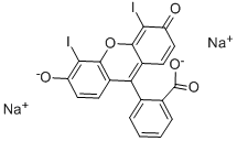 3',6'-ビス(ソジオオキシ)-4',5'-ジヨードスピロ[イソベンゾフラン-1(3H),9'-[9H]キサンテン]-3-オン 化学構造式