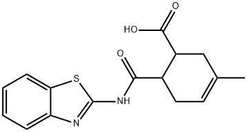 6-(BENZOTHIAZOL-2-YLCARBAMOYL)-3-METHYL-CYCLOHEX-3-ENECARBOXYLIC ACID Structure