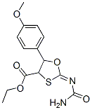 2-(カルバモイルイミノ)-5-(4-メトキシフェニル)-1,3-オキサチオラン-4-カルボン酸エチル 化学構造式