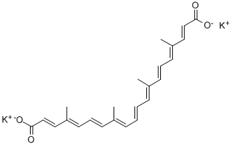 6,6'-ジアポ-ψ,ψ-カロテン-6,6'-二酸ジカリウム 化学構造式