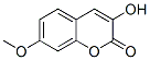 3-ヒドロキシ-7-メトキシ-2H-1-ベンゾピラン-2-オン 化学構造式