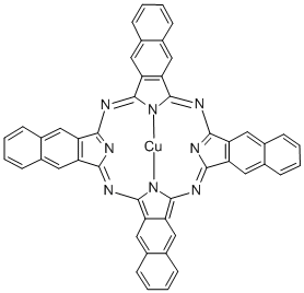 銅(II)2,3-ナフタロシアニン 化学構造式