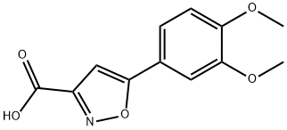 5 - (3,4-二甲氧基苯基)异恶唑-3羧酸,33282-17-6,结构式