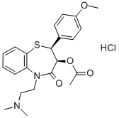 (+)-cis-ジルチアゼム塩酸塩 化学構造式