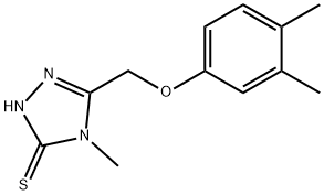 5-((3,4-二甲基苯氧基)甲基)-4-甲基-4H-1,2,4-三唑-3-硫醇, 332860-97-6, 结构式