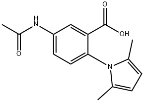 5-(アセチルアミノ)-2-(2,5-ジメチル-1H-ピロール-1-イル)安息香酸 化学構造式