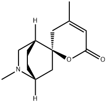 (1R,4R,5R)-2,4'-ジメチルスピロ[2-アザビシクロ[2.2.2]オクタン-5,2'-[2H]ピラン]-6'(3'H)-オン 化学構造式