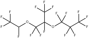 1-[1-[ジフルオロ(1,2,2,2-テトラフルオロエトキシ)メチル]-1,2,2,2-テトラフルオロエトキシ]-1,1,2,2,3,3,3-ヘプタフルオロプロパン 化学構造式