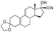 3-双(亚乙二氧基)-17Α-羟基-17Β-腈基-19-去甲孕甾-5(10),9(11)-二烯-3,20–二酮, 33300-19-5, 结构式