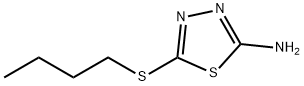 5-ブチルチオ-1,3,4-チアジアゾール-2-アミン 化学構造式