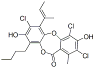 9-Butyl-2,4,7-trichloro-3,8-dihydroxy-1-methyl-6-(1-methyl-1-propenyl)-11H-dibenzo[b,e][1,4]dioxepin-11-one 结构式