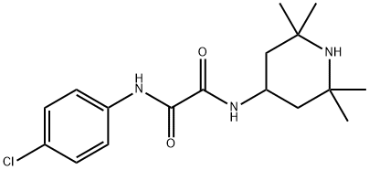 N1-(4-クロロフェニル)-N2-(2,2,6,6-テトラメチル-4-ピペリジニル)エタンジアミド 化学構造式