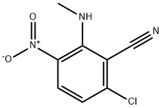 2-(メチルアミノ)-3-ニトロ-6-クロロベンゾニトリル 化学構造式