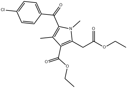 ethyl 5-(4-chlorobenzoyl)-3-(ethoxycarbonyl)-1,4-dimethyl-1H-pyrrole-2-acetate Structure