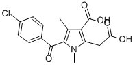 3-carboxy-5-(4-chlorobenzoyl)-1,4-dimethyl-1H-pyrrole-2-acetic acid Structure