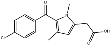 1,4-ジメチル-5-(4-クロロベンゾイル)-1H-ピロール-2-酢酸 化学構造式