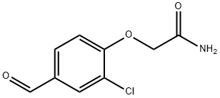 2-(2-クロロ-4-ホルミルフェノキシ)アセトアミド 化学構造式