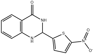 1,2-二氢-2-(5-硝基-2-噻吩基)喹唑啉-4(3H)-酮, 33389-33-2, 结构式