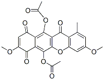 6,11-Dihydroxy-3,8-dimethoxy-1-methyl-10H-benzo[b]xanthene-7,10,12-trione diacetate Struktur