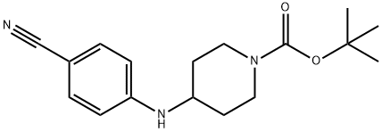 1-BOC-4-((4-氰基苯基)氨基)-哌啶, 333986-52-0, 结构式