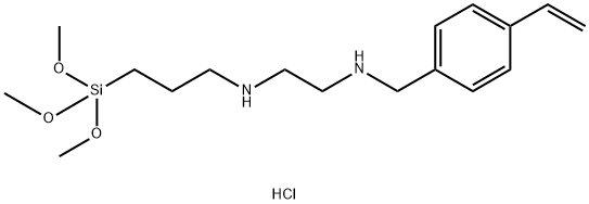 N-[(4-エテニルフェニル)メチル]-N'-[3-(トリメトキシシリル)プロピル]-1,2-エタンジアミン·塩酸塩 化学構造式